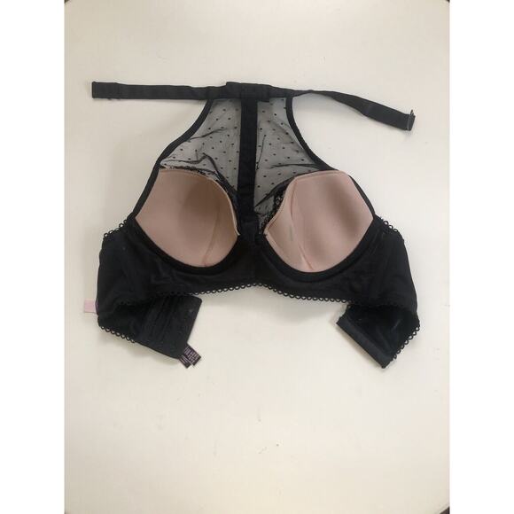 Victoria's Secret high-neck XS BLACK gold embroidered - Picture 2 of 6